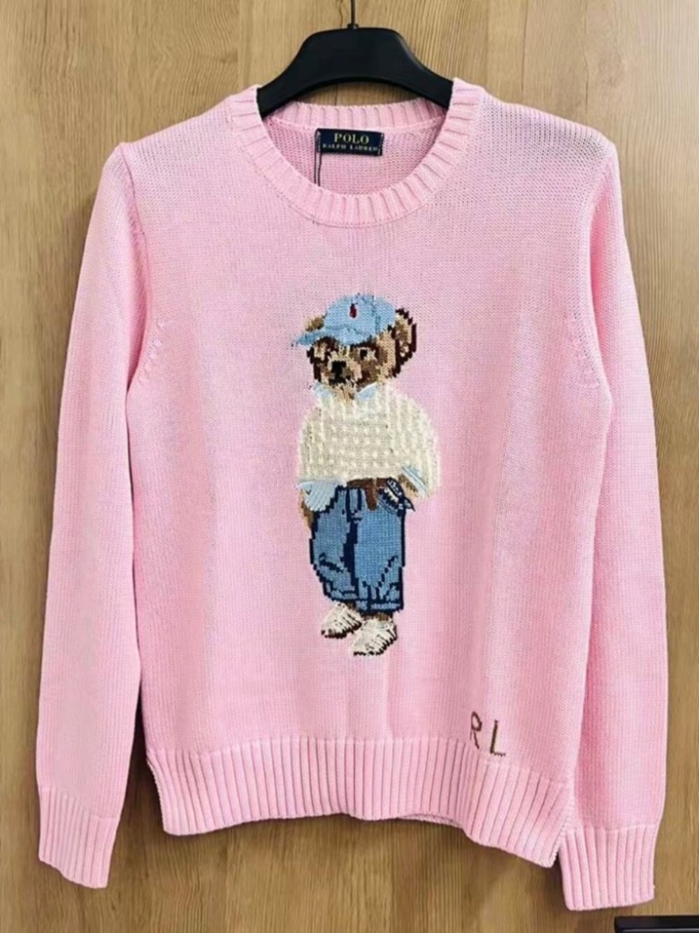 Polo by Ralph Lauren Light Pink Bear Crewneck Sweater